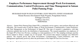 Employee Performance Improvement through Work Environment, Communication, Control Preferences, and Time Management in Satuan Polisi Pamong Praja